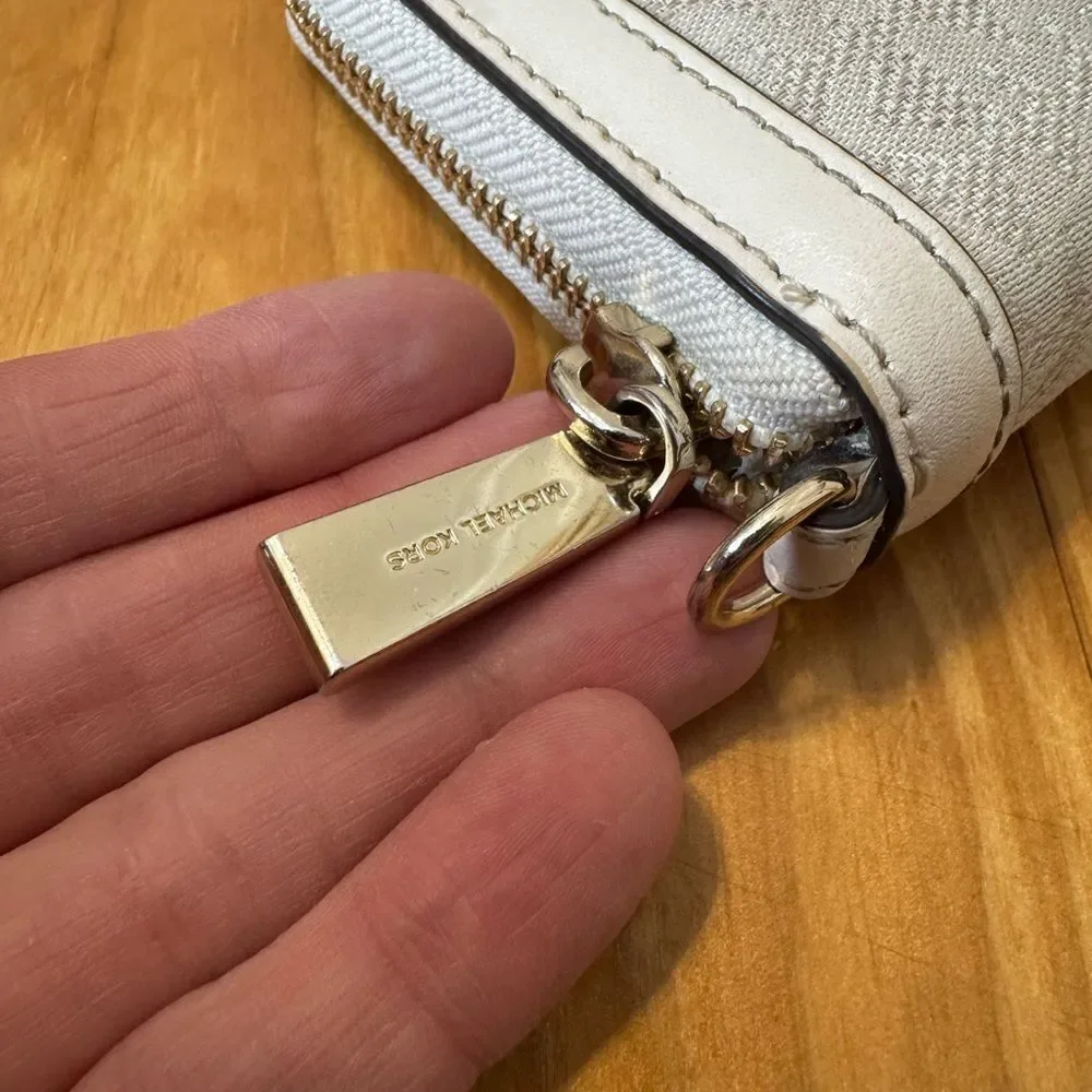 Michael Kors Adele Ivory Canvas Smartphone Wallet Clutch